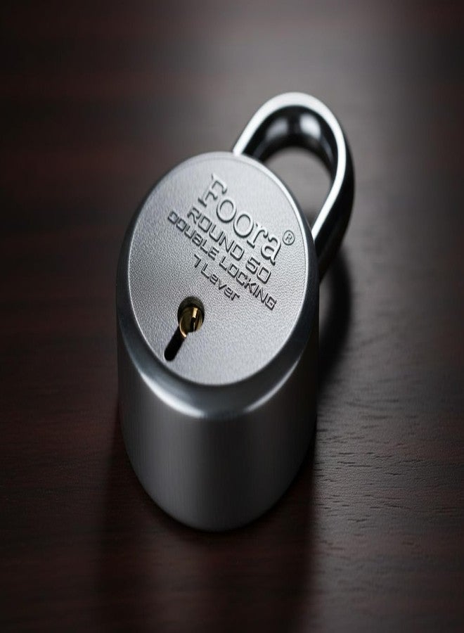 Foora Round Heavy Duty Padlock, 50mm, Double Locking 7 Steel Lever, 10 Keys, for Home, Gate, Shutter - Image 4
